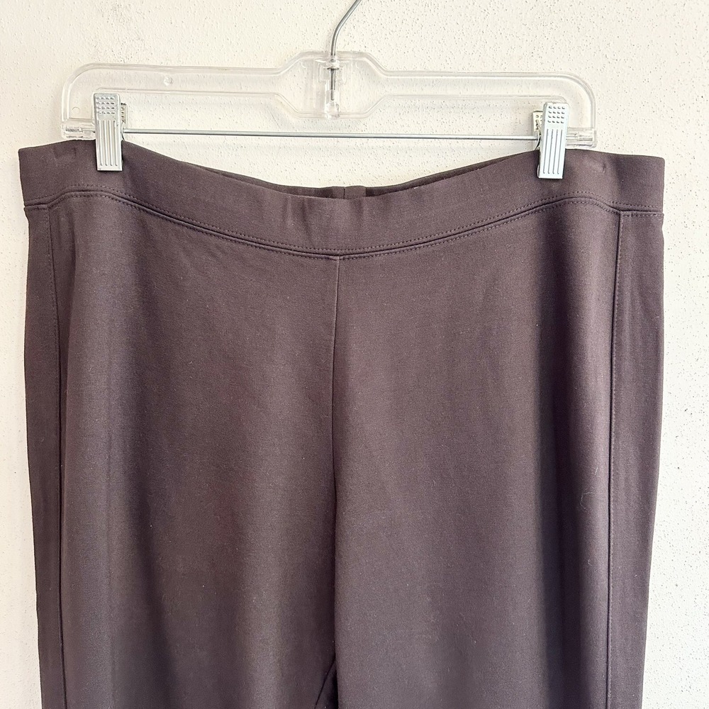 Susan Graver Liquid Knit Pants Womens Large Brown Straight Leg Pull On Career - Picture 5 of 10